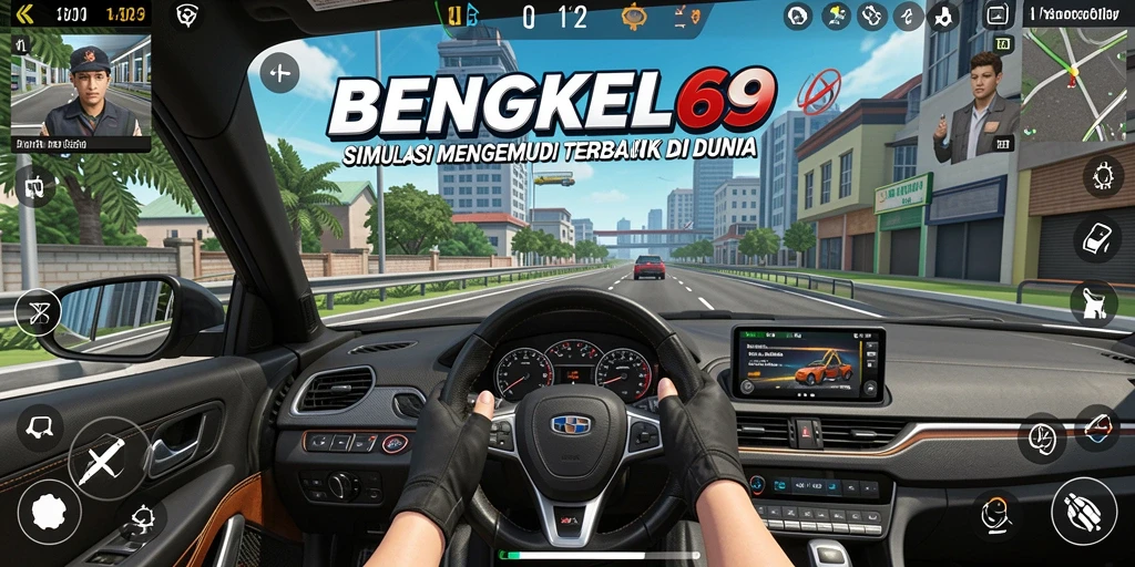 Tampilan menarik dari gameplay BENGKEL69 dengan kendaraan yang beragam.