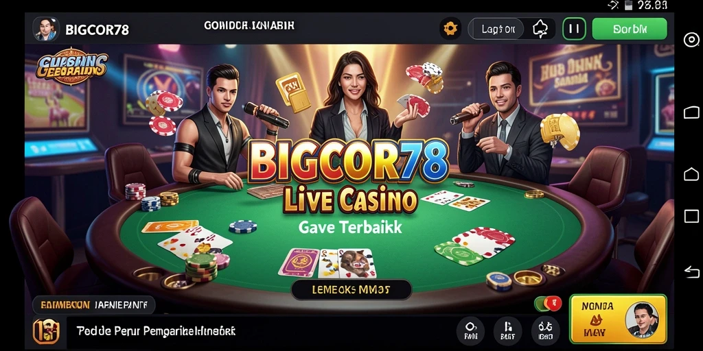 Tampilan antarmuka dan dealer Live Casino di BIGCOR78.